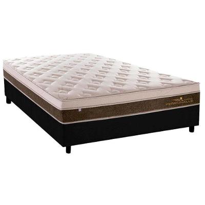 Cama Box Casal: Colchão Molas Ensacadas Plumatex MasterPocket Personalle + Base CRC Suede Black(138x188)