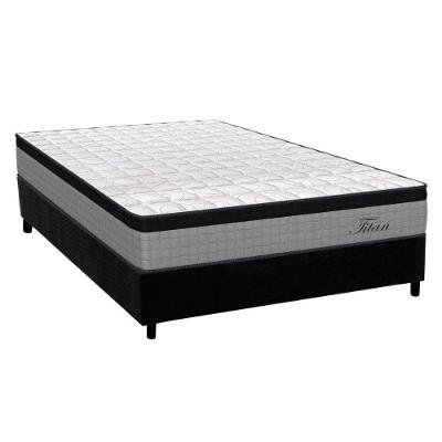 Cama Box Casal: Colchão Molas Ensacadas Orthoflex MasterPocket Titan + Base CRC Suede Black(138x188)