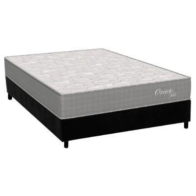 Cama Box Casal: Colchão Molas Ensacadas Orthoflex MasterPocket Orvieto Unic Face + Base CRC Suede Black(138x188)