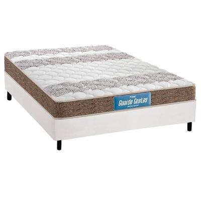 Cama Box Casal: Colchão Espuma D33 Probel /EP Guarda Costas Próintense Double Face+ Base CRC Courano White(138x188)