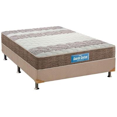 Cama Box Casal: Colchão Espuma D33 Probel /EP Anatômico Guarda Costas Plus + Base CRC Suede Clean(138x188)