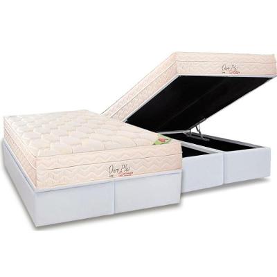 Cama Box Baú Queen: Colchão Ortopédico Orthocrin Orthoclínico Ouro Plus + Base White(158X198)