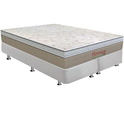 Cama Box Queen: Colchão Molas Bonnel Orthoflex Florença + Base CRC Courano White(158x198)
