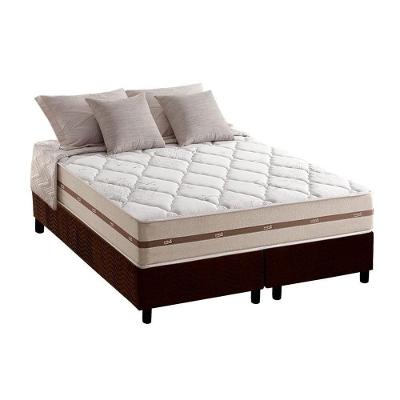 Cama Box Queen: Colchão Molas Ensacadas Anjos Masterpocket Classic + Base Crc Suede Brown(158X198)