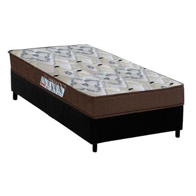 Cama Box Solteiro: Colchão Espuma Ortobom D45/Ep Fort Tech Iso 150 + Base Crc Suede Black(78X188)