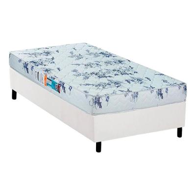 Cama Box Solteiro: Colchão Espuma Luckspuma D28 Celebrity + Base CRC Courano White(88x188)