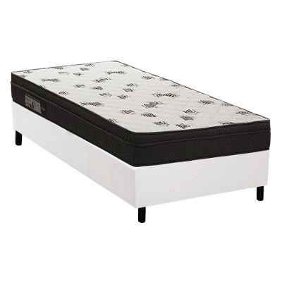 Cama Box Solteiro: Colchão Espuma D45 Ortobom Light Saúde Ortopilow + Base CRC Courano White(88x188)