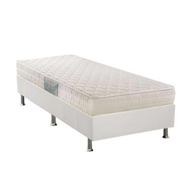 Cama Box Solteiro: Colchão Espuma D45 Herval Droom + Base CRC Courano White(88x188)
