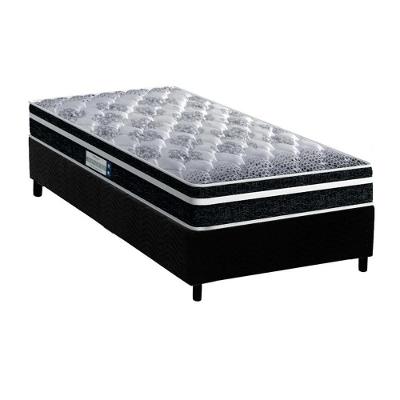 Cama Box Solteiro: Colchão Anatômico Probel D33/EP Advanced Tech1500 Plus + Base CRC Suede Black(88x188)