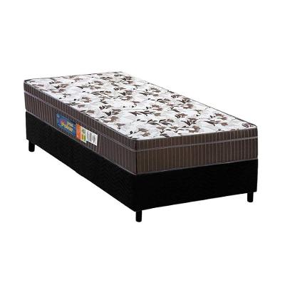 Cama Box Solteiro: Colchão Anatômico Polar D28/Ep Orthoface Firme + Base Crc Suede Black(88X188)