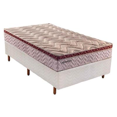 Cama Box Solteiro: Colchão Molas Ensacadas Paropas MasterPocket Esplêndido + Base CRC Courano White(88x188)