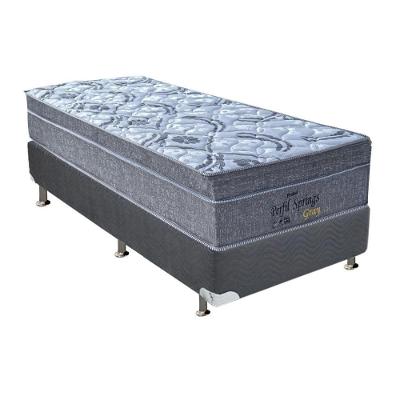 Cama Box Solteiro: Colchão Molas Ensacadas Probel MasterPocket Perfil Springs + Base CRC Suede Gray(88x188)