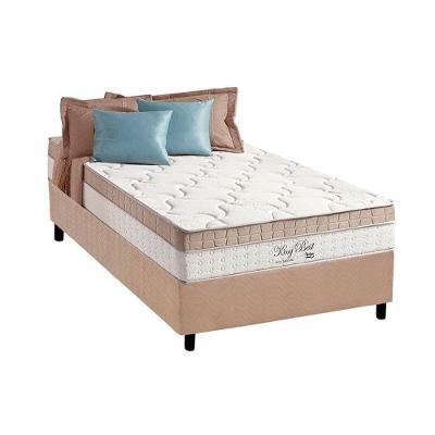 Cama Box Solteiro: Colchão Molas MasterPocket Ensacadas Anjos   King Best + Base CRC Suede Clean(88x188)