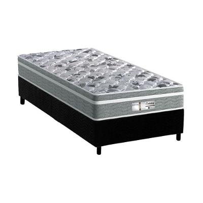 Cama Box Solteiro: Colchão Molas Ensacadas Probel MasterPocket Evolution + Base CRC Suede Black(88x188)