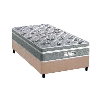 Cama Box Solteiro: Colchão Molas Ensacadas Probel MasterPocket ProDormir Evolution + Base CRC Suede Clean(88x188)