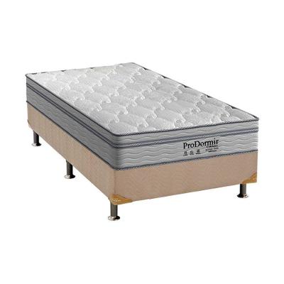 Cama Box Solteiro: Colchão Molas Ensacadas Probel MasterPocket ProDormir Springs Luxo + Base CRC Suede Clean(88x188)