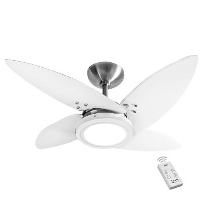 Ventilador Led Paris Escovado 4 Pás Brancas 110V E Controle