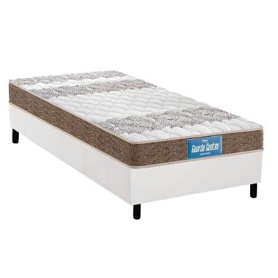 Cama Box Solteiro: Colchão Ortopédico Probel D33/EP Anatômico Guarda Costas Próintense Double Face+ Base CRC Courano White(88x188)