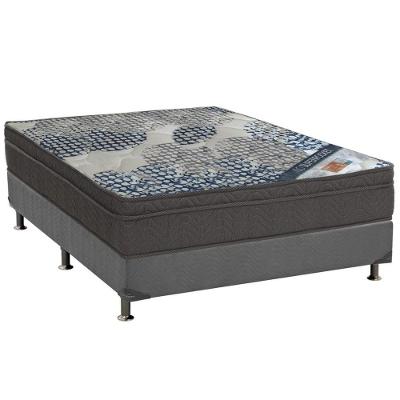 Cama Box Viúva: Colchão Molas SuperPocket Ensacadas Ortobom  ISO Firme + Base CRC Suede Cinza(128x188)