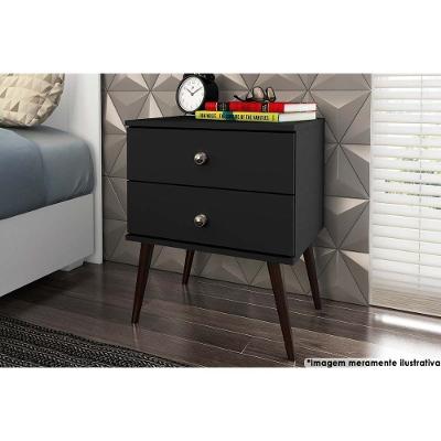 Mesa Cabeceira Casal RT 3032 c/ 2 Gavetas Preto - Movelbento