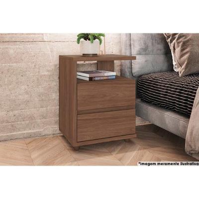 Mesa Cabeceira Casal Campeche c/ 2 Gavetas Castanho - Henn