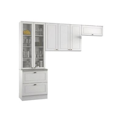 Cozinha Compacta Americana 3 Peças (2 Armários + 1 Paneleiro) CPT07 Branco - Henn