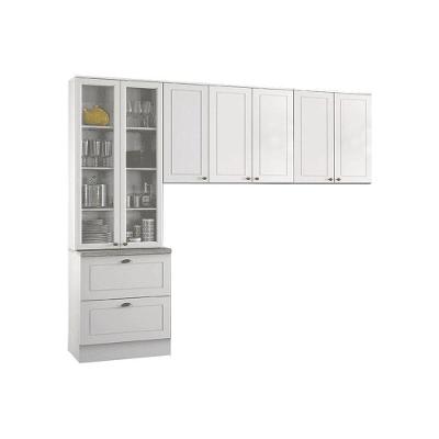 Cozinha Compacta Americana 3 Peças (2 Armários + 1 Paneleiro) CPT06 Branco - Henn