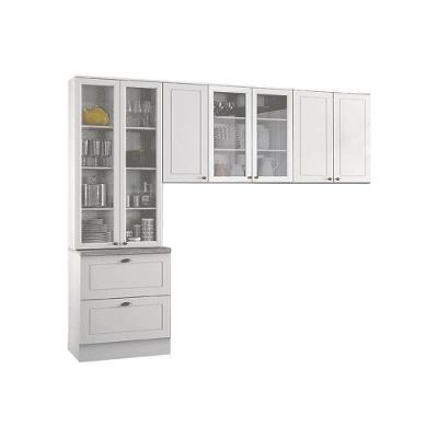 Cozinha Compacta Americana 3 Peças (2 Armários + 1 Paneleiro) CPT10 Branco - Henn