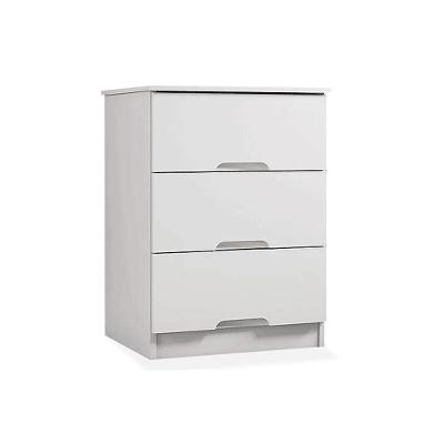 Mesa Cabeceira Londres c/ 3 Gavetas Branco - Europa