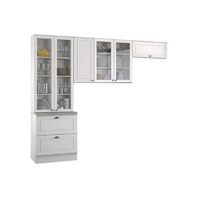 Cozinha Compacta Americana 3 Peças (2 Armários + 1 Paneleiro) CPT11 Branco - Henn