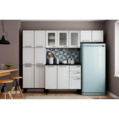 Cozinha Modulada Completa Múltipla 4 Peças (2 Armários + 1 Balcão + 1 Paneleiro) C4P77 Branco - Bertolini