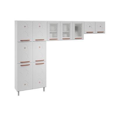 Cozinha Modulada Telasul Mirage New  3 Peças (2 Armários + 1 Paneleiro) CPT114 Branco