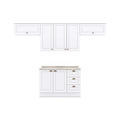 Cozinha Modulada Henn Americana  5 Peças (3 Armários + 1 Balcão + 1 Complemento) C5P11 Branco