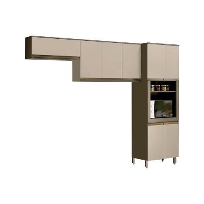 Kit De Cozinha Completa 3 Peças Connect (2 Armários + 1 Paneleiro) Cpt14 Duna/cristal - Henn