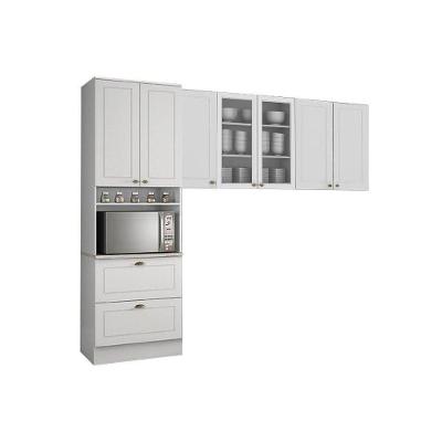 Kit De Cozinha Modulada 3 Peças Americana (2 Armários + 1 Paneleiro) Cpt12 Branco - Henn