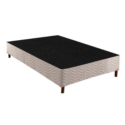 Cama Box Base Casal Sommier Rústico Bordado White (138X188X20) - Paropas
