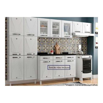 Kit de Cozinha Modulada 3 Peças Star New  (2 Armários + 1 Paneleiro) CPT106 Branco - Telasul