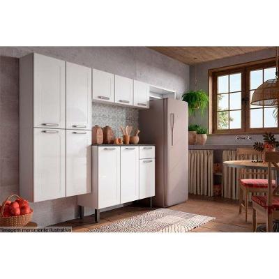 Kit de Cozinha Modulada 4 Peças Dona Maria  (1 Armário + 1 Balcão + 1 Paneleiro + 1 Complemento) C4P91 Branco - Bertolini