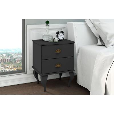 Mesa De Cabeceira Solteiro Cl 4001 C/ 2 Gavetas Preto - Movelbento