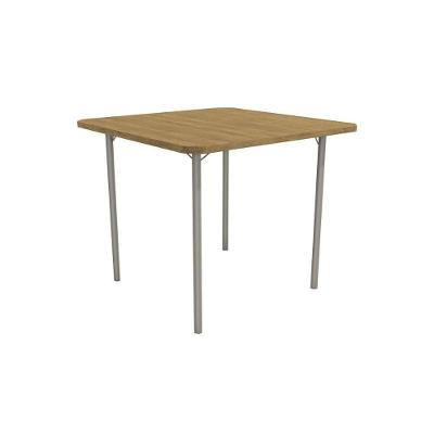 Mesa de Sala Jantar Elba M057 + Tampo Madeirado 90x90cm Níquel - Kappesberg