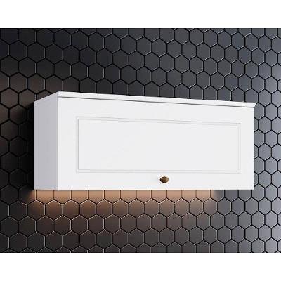 Armário Aéreo Cozinha Modulado  Americana c/ 1 Porta Basculante Branco - Henn