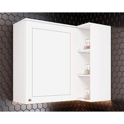 Armário Aéreo p/ Cozinha Canto Reto Americana c/ 1 Porta 83cm Branco - Henn