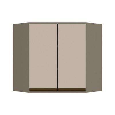 Armário Aéreo p/ Cozinha Canto Oblíquo Connect 2 Portas 83cm Duna/Cristal - Henn