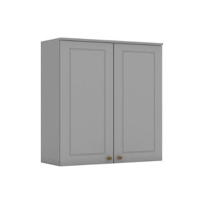Armário Aéreo p/ Cozinha Americana c/ 2 Portas 80cm Cinza - Henn