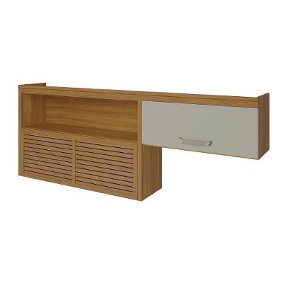 Armário Aéreo Cozinha Modulado  Princesa c/ 2 Portas Freijo/Off White - Nesher