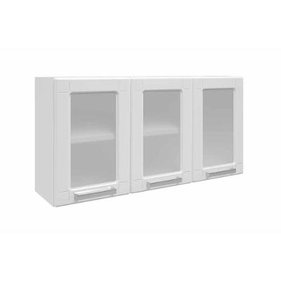 Armário Aéreo Cozinha Modulado  Múltipla 6010 3 Portas c/Vidro Branco - Bertolini