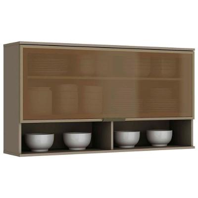 Armário Aéreo Cozinha Modulado  Connect c/ 1 Porta c/Vidro Duna - Henn