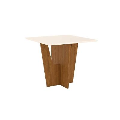 Mesa de Sala Jantar Vértice SC39 + Tampo Madeirado Reto 90x90cm Nature/Off White - Henn