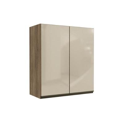 Armário Aéreo p/ Cozinha Maxxi G765 2 Portas c/ Vidro 80cm Nogal - Kappesberg