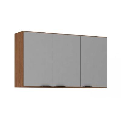 Armário Aéreo p/ Cozinha Firenze 3 Portas 120cm Amendola/Nude Prime TX - Demóbile